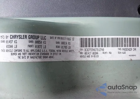 2013 Fiat 500C Lounge from USA, damaged, VIN 3C3CFFER4DT512749